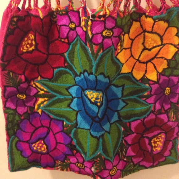 Fuchsia Pink Flower Cotton Bag - Picture 2 of 6